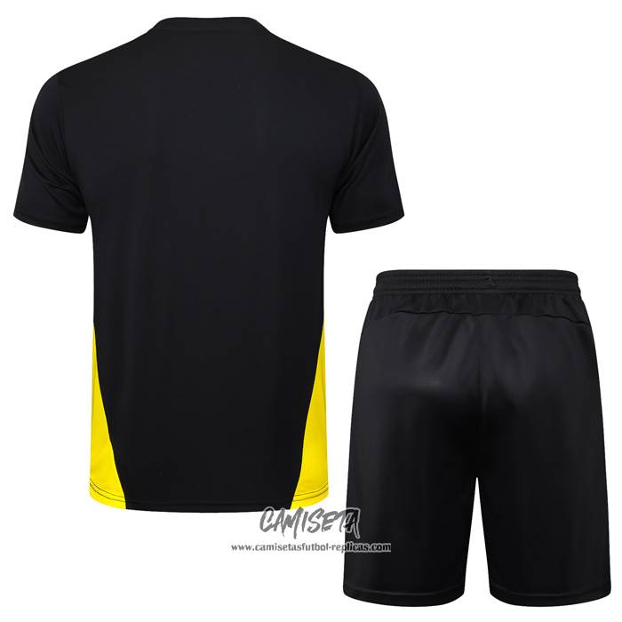 Chandal del Borussia Dortmund 2024-2025 Manga Corta Negro - Pantalon Corto